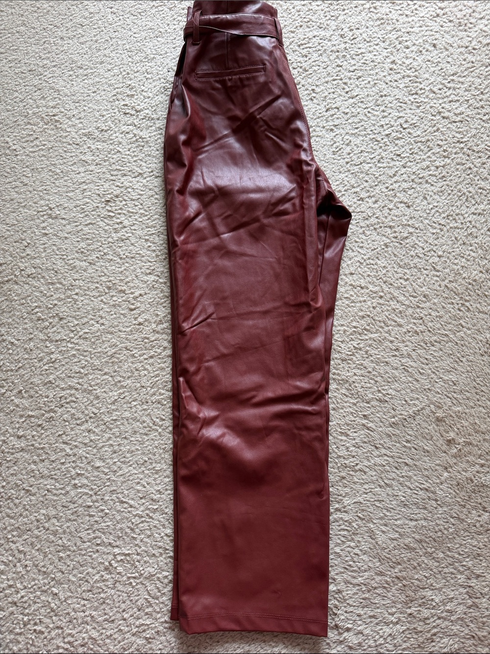 High-Waist Faux Leather Pants in Rust - Picture 4 of 4
